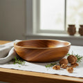 Handmade Teak Serving Bowl: Enhance Your Culinary Experience with Natural Elegance